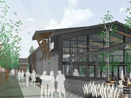 This rendering shows the Linden Street restaurant proposed
