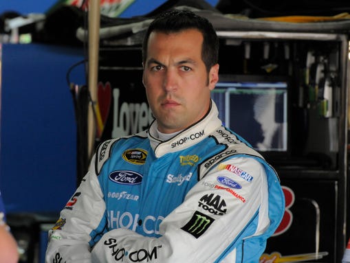 Sam Hornish Jr. waits in the garage to practice for