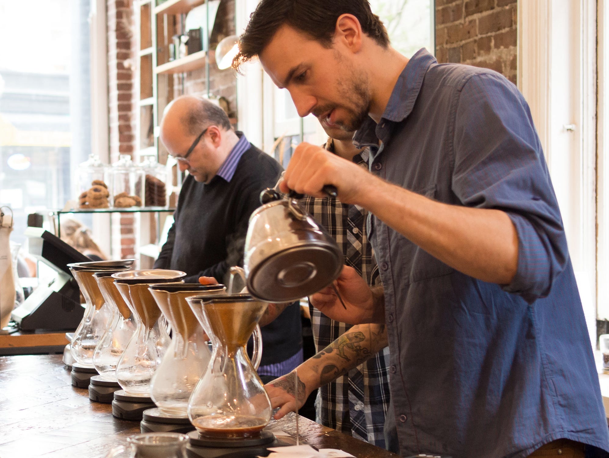 Working the pour over