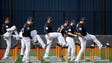 Lakeland, Fla.: Members of the Tigers run a drill during