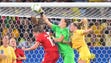 Germany goalkeeper Almuth Schult (1) makes a save against