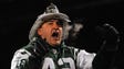 "Fireman Ed" cheers on the Jets.