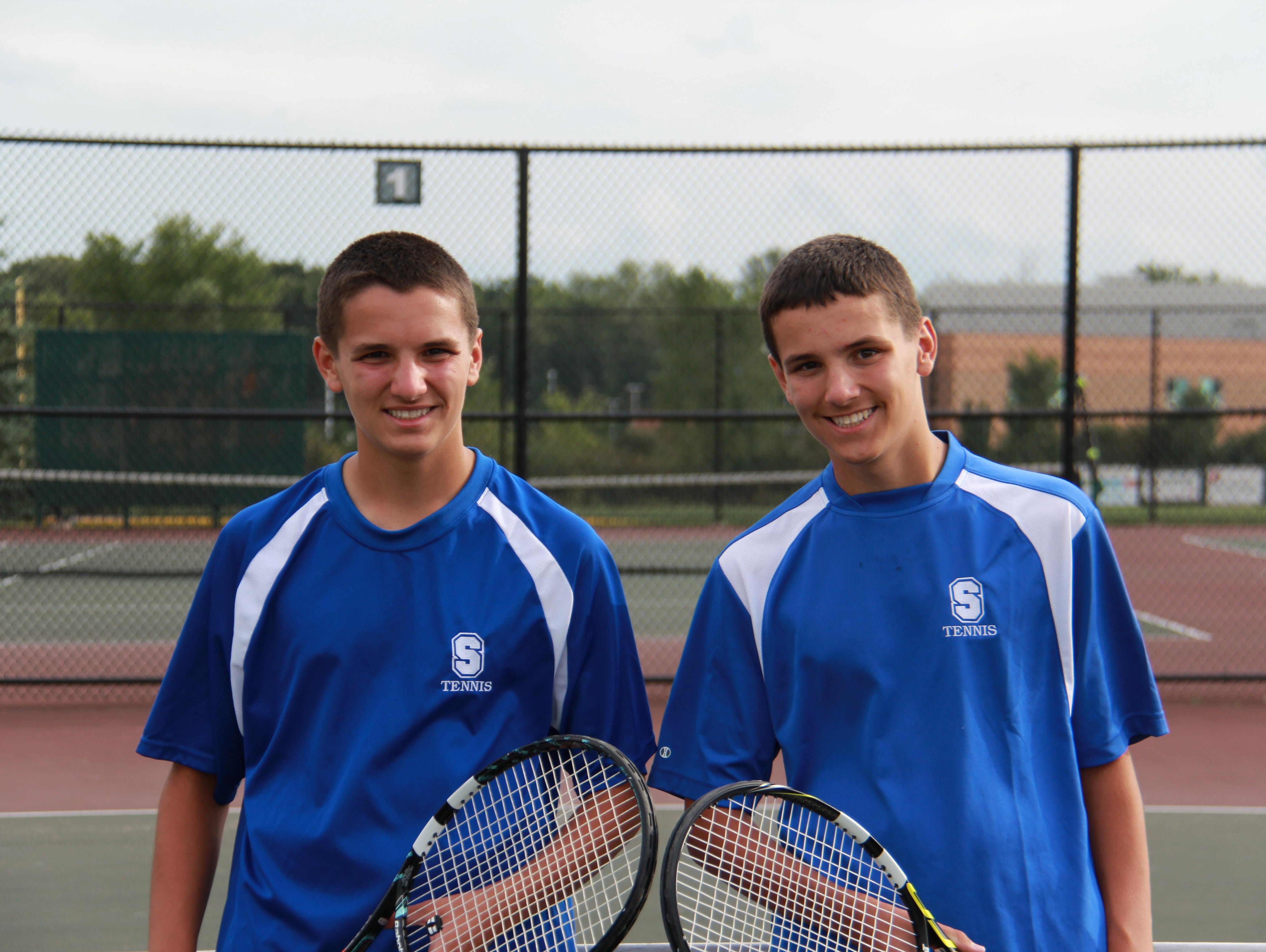 They’re not yet as famous as the Bryan brothers, but Salem junior twins Caden (left) and Conor (right) Sweet are making strides.