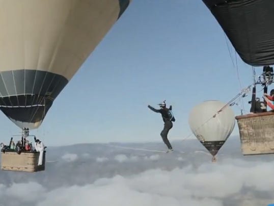 hot air balloon tight rope