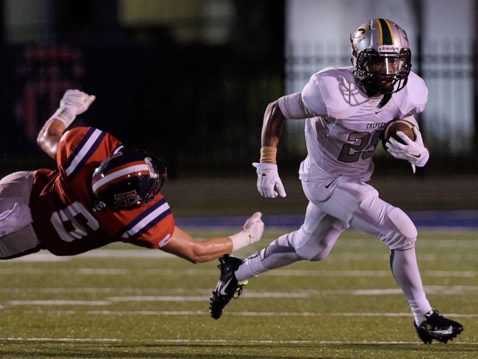 With 244 ruahing yards and three touchdowns, Calvary running back Kordavion Washington was the leading performer on the Week 1 Prep Fantasy Football ballot.