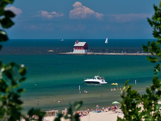 The beach in Grand Haven.
