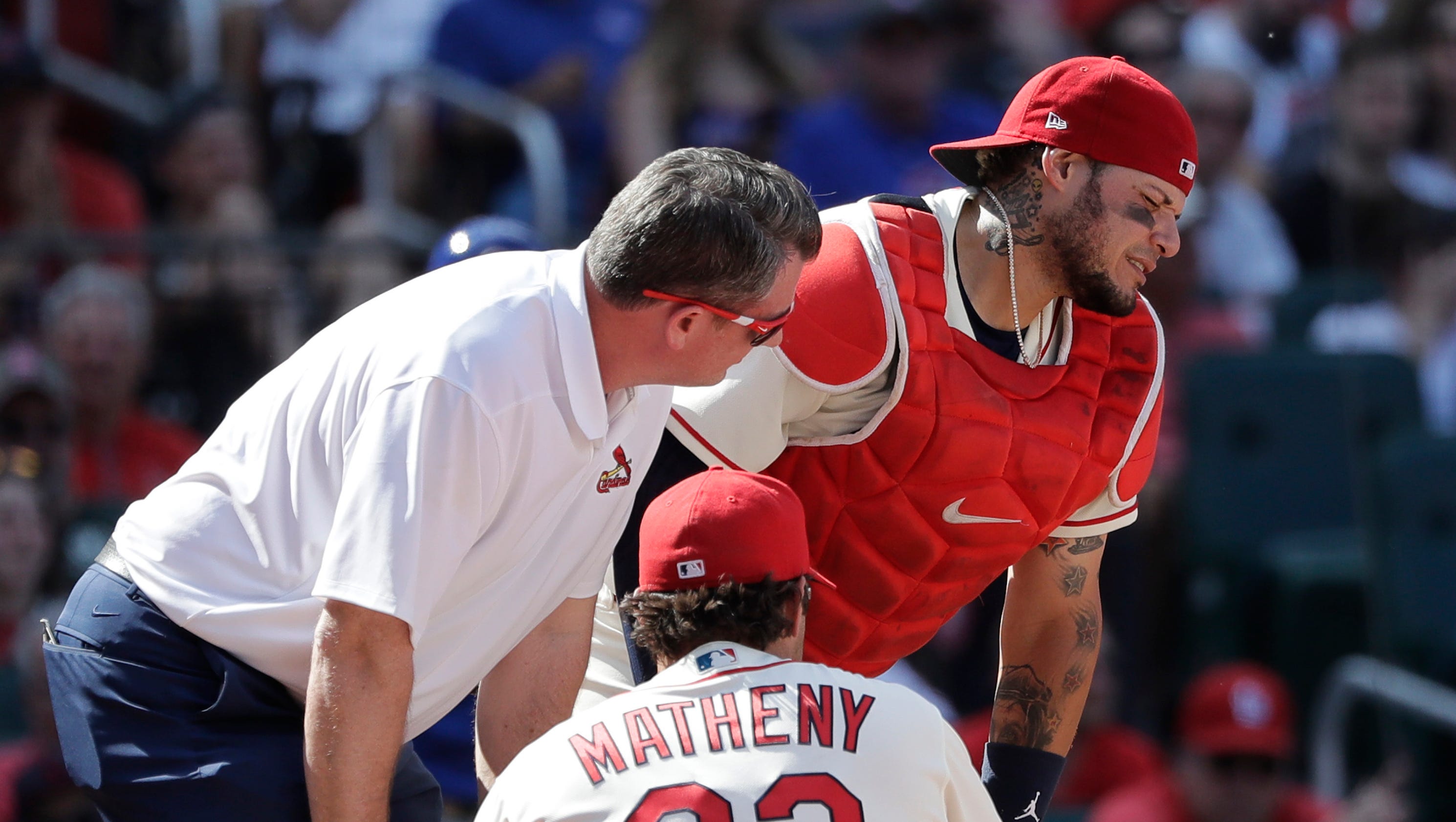 Cardinals' Yadier Molina undergoes surgery after being hit in groin by foul tip