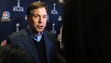 Bob Costas speaks to reporters during the NBC Sports