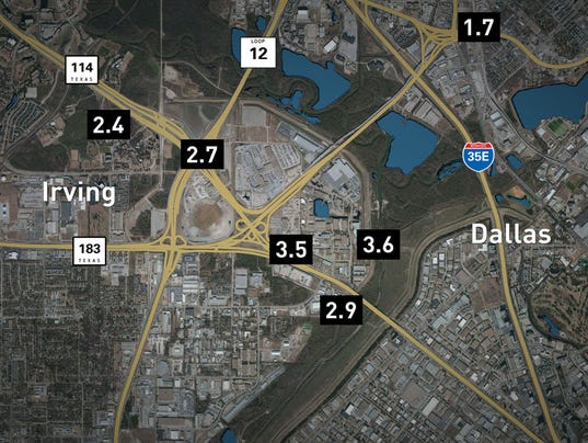 Ten earthquakes rock North Texas in less than 24 hours 635561844932887087-0106-irving-quakemap9901