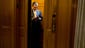 Cruz takes the elevator after leaving the Senate chamber