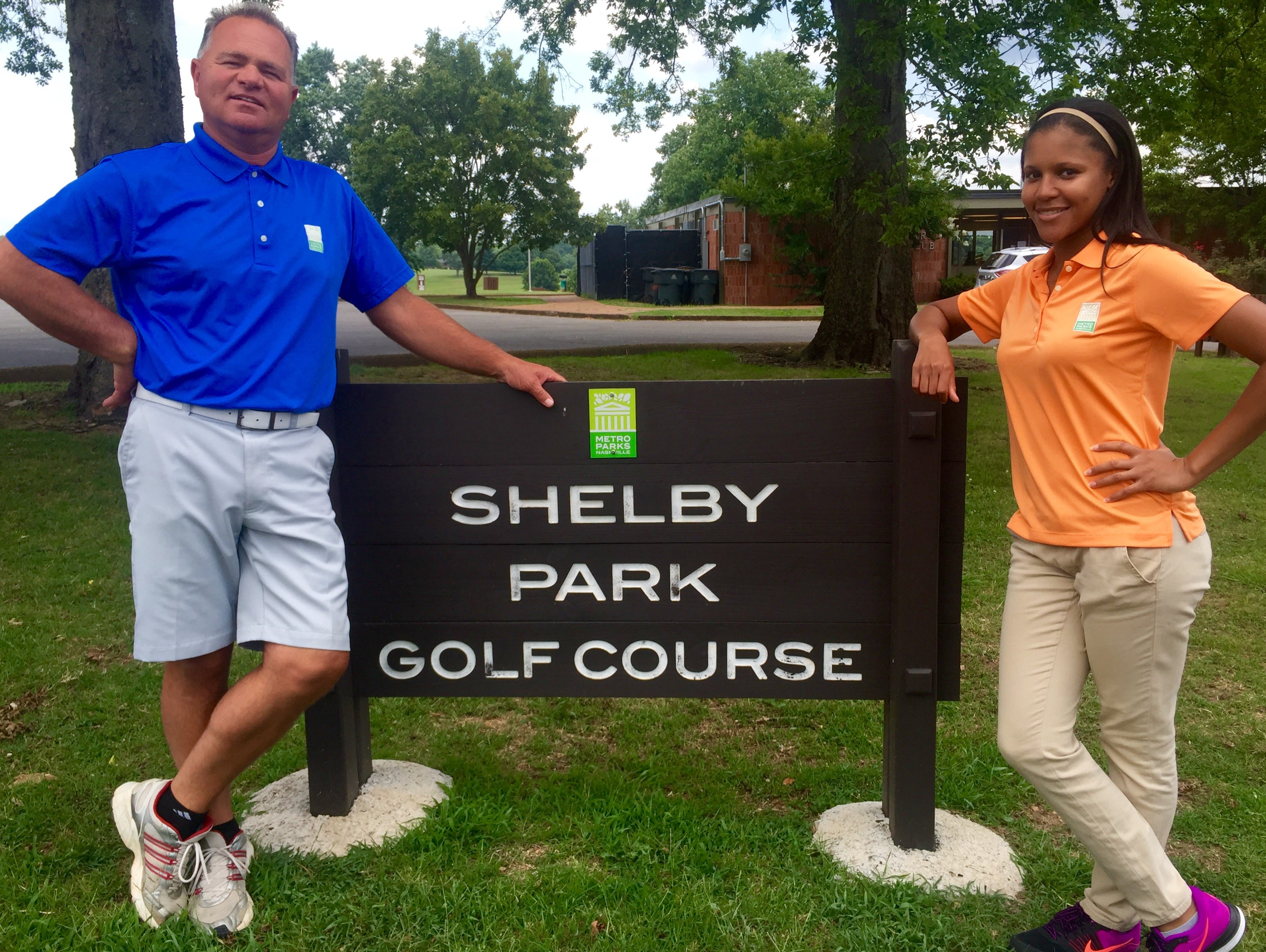 Daryl Edens, left, head pro/manager at Shelby Golf Course, and Danielle Stewart, who runs the clubhouse, revived the historic course in East Nashville.