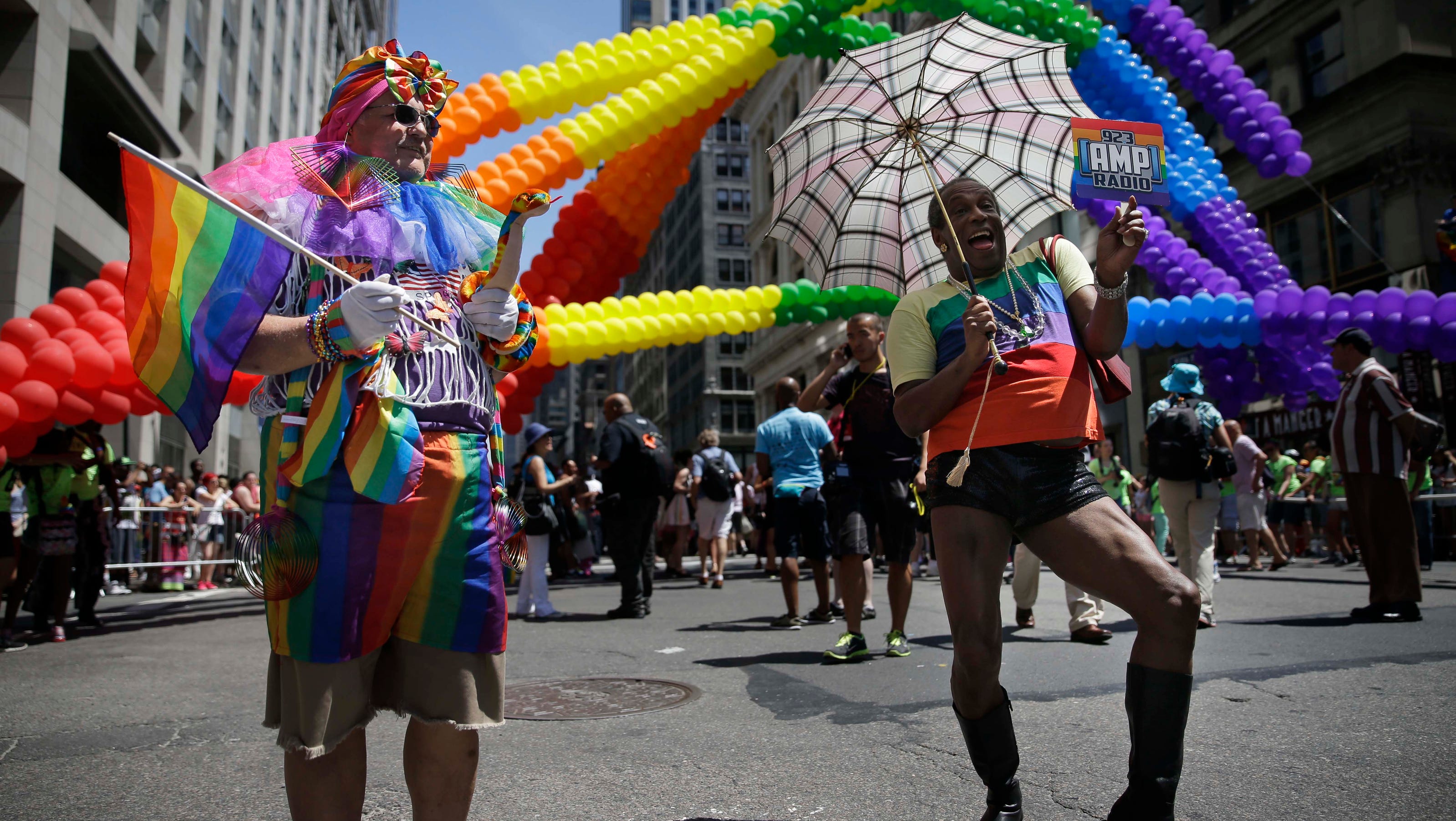 Gay pride parades celebrate history and marriage