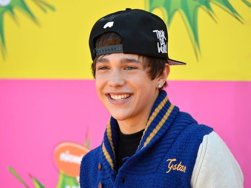 Austin Mahone was all smiles at the Kids' Choice Awards on March 23, 2013 in Los Angeles.