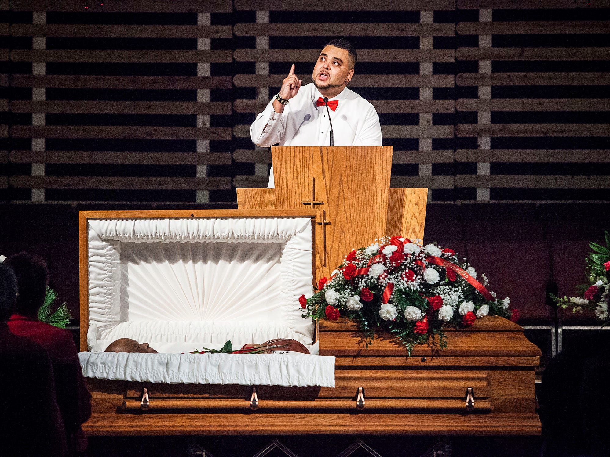 Hundreds of community members attend the wake and funeral of William Keith Nash. Nash, who is survived by 10 sons and his wife, Staci, died on Dec. 2 after a five-year battle with cancer.
