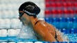 Micah Lawrence swims during the women's 200-meter breaststroke