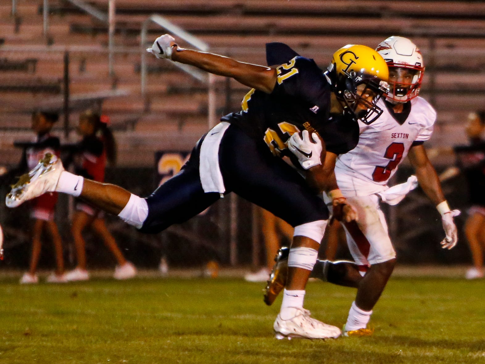 Antonio Rush and Grand Ledge can clinch the outright CAAC Blue title with a win over East Lansing next week.