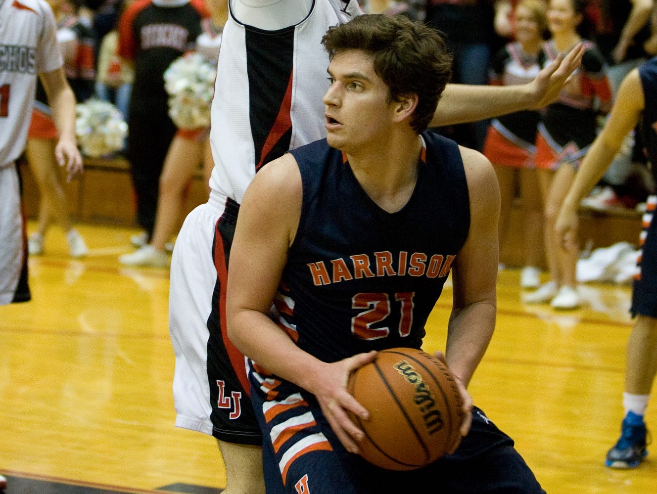 Aidan Hannon is one of the few veterans on the Harrison boys basketball team.