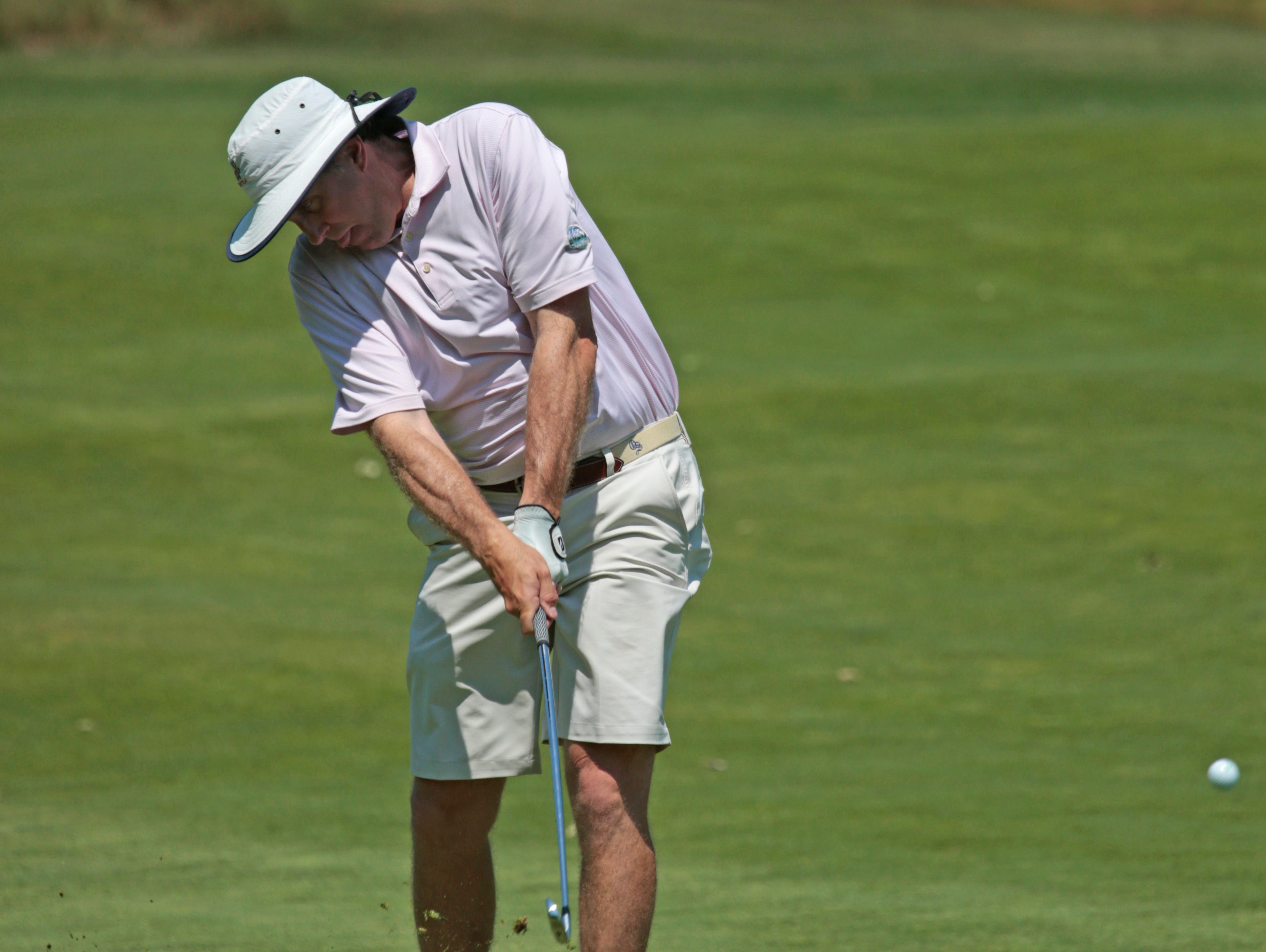 Mike Dunham at the 4th green at the Hochster Invitational at Quaker Ridge Golf Club in Scarsdale on June 20, 2016.