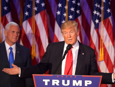 Donald Trump speaks in New York on Nov. 9, 2016.