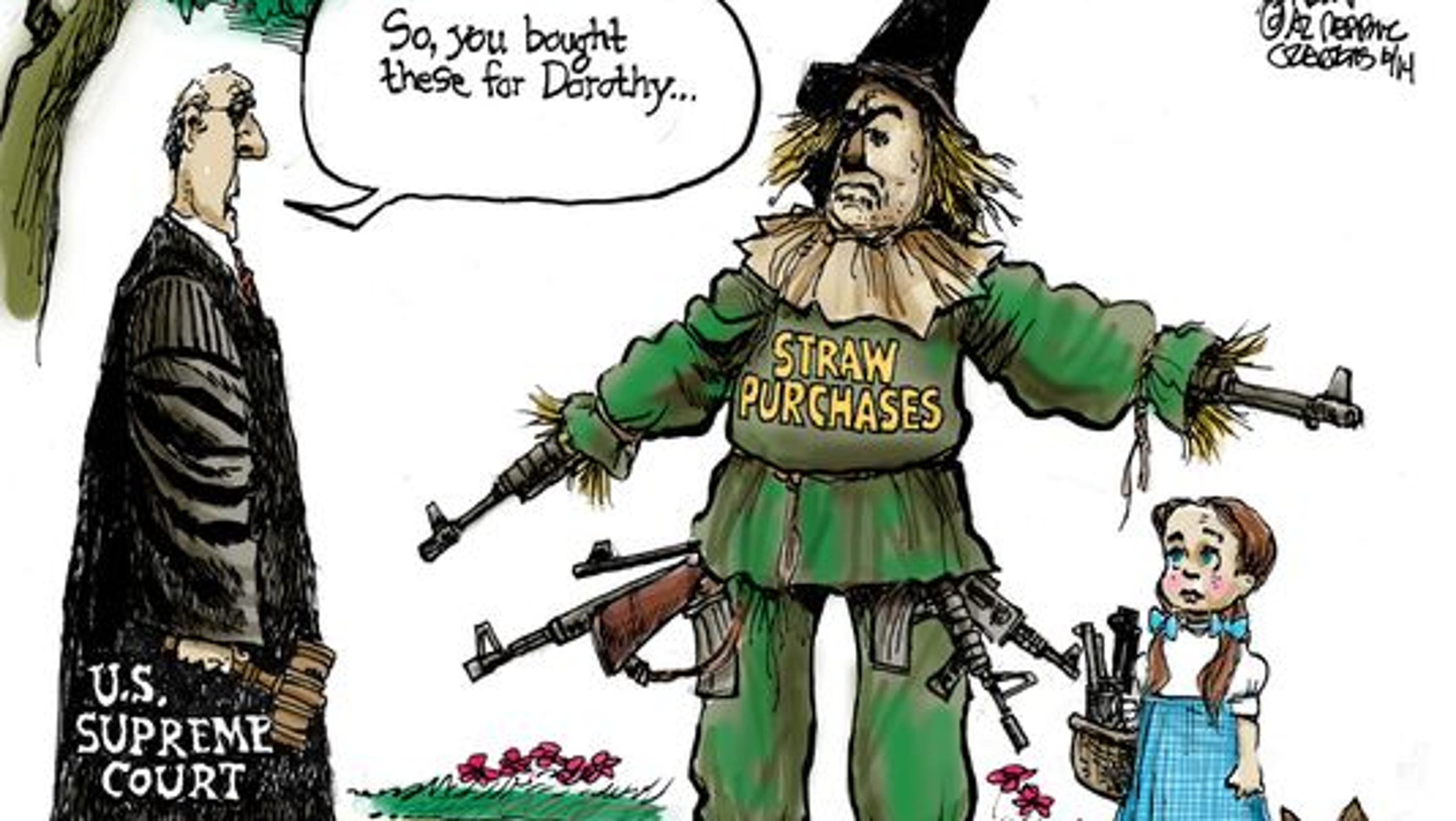 Editorial cartoons on guncontrol debate