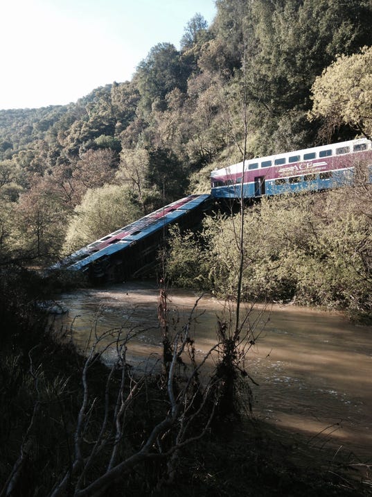 Mudslide caused San Francisco area train derailment near Sunol, Calif.