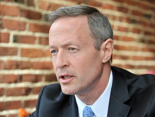 Martin O'Malley gives an interview in Concord, N.H.