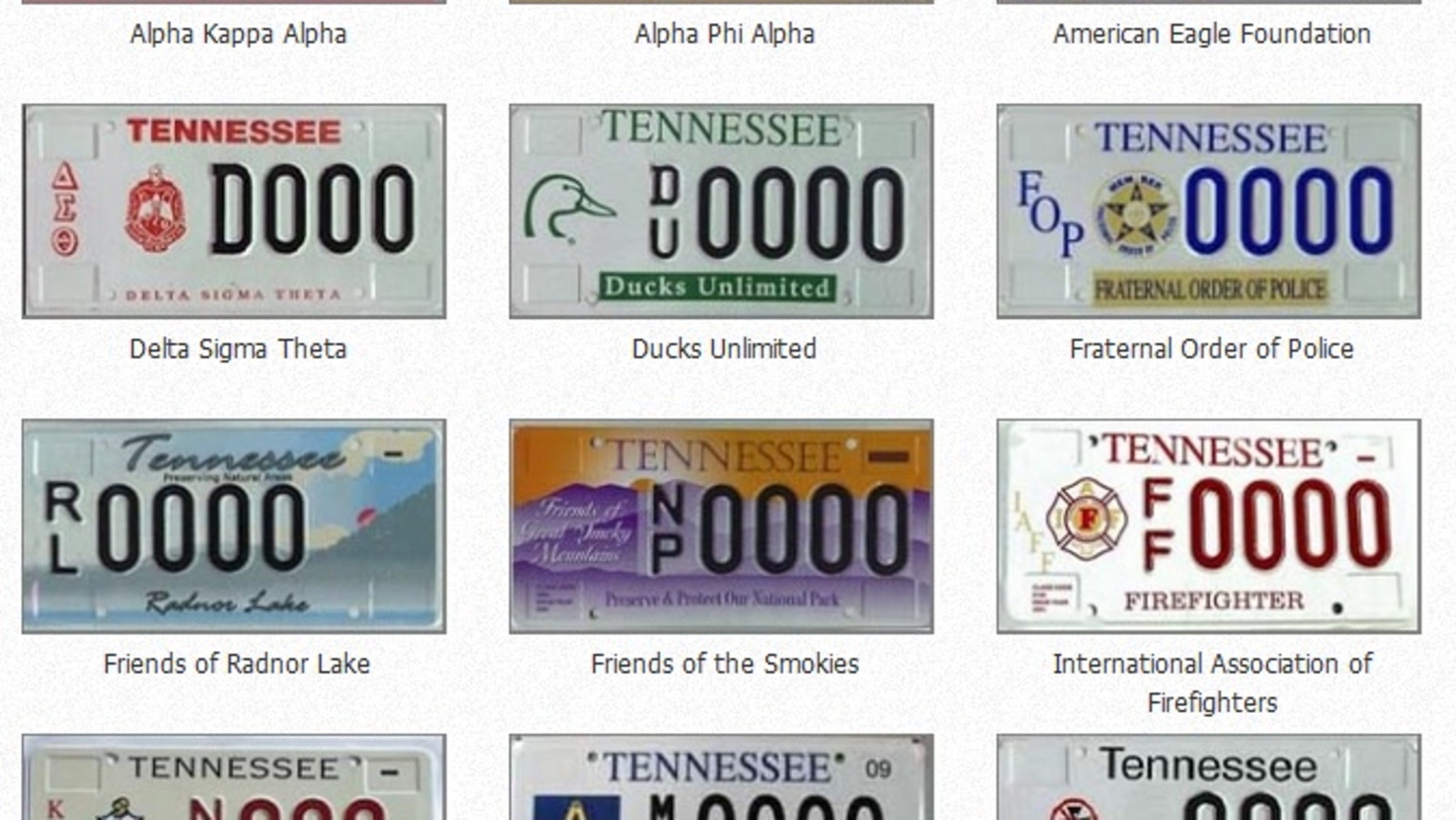 TN specialty license plates to be available as gifts