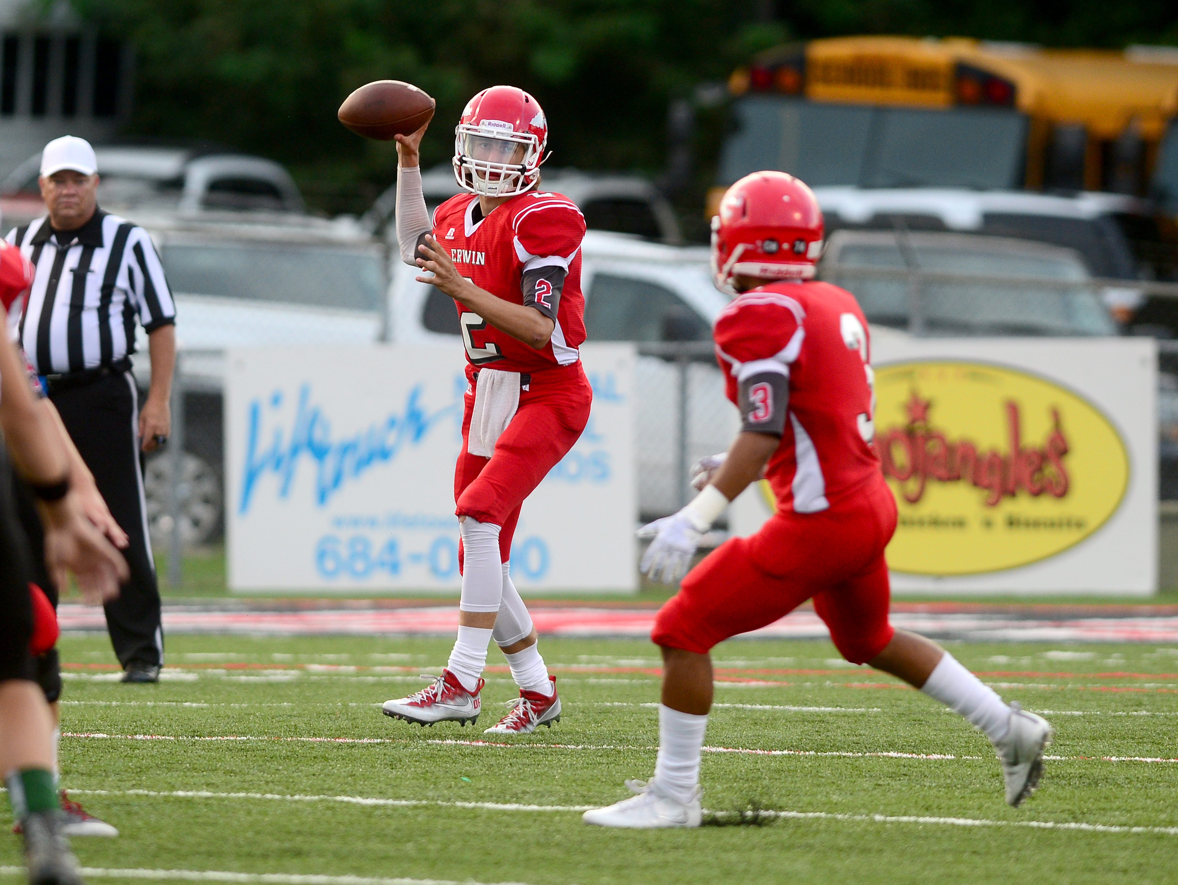 Erwin quarterback Damien Ferguson passed for his 6,000th career yard in Friday's home loss to Mountain Heritage.
