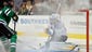 Sept. 15: Blues goalie Jake Allen, right, makes a save against Stars wing Erik Cole during the third period in Dallas. St. Louis won 6-5 in a shootout.