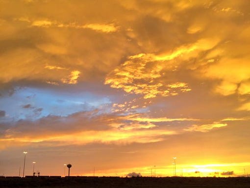 The sunset in Wilmer after heavy thunderstorms on April