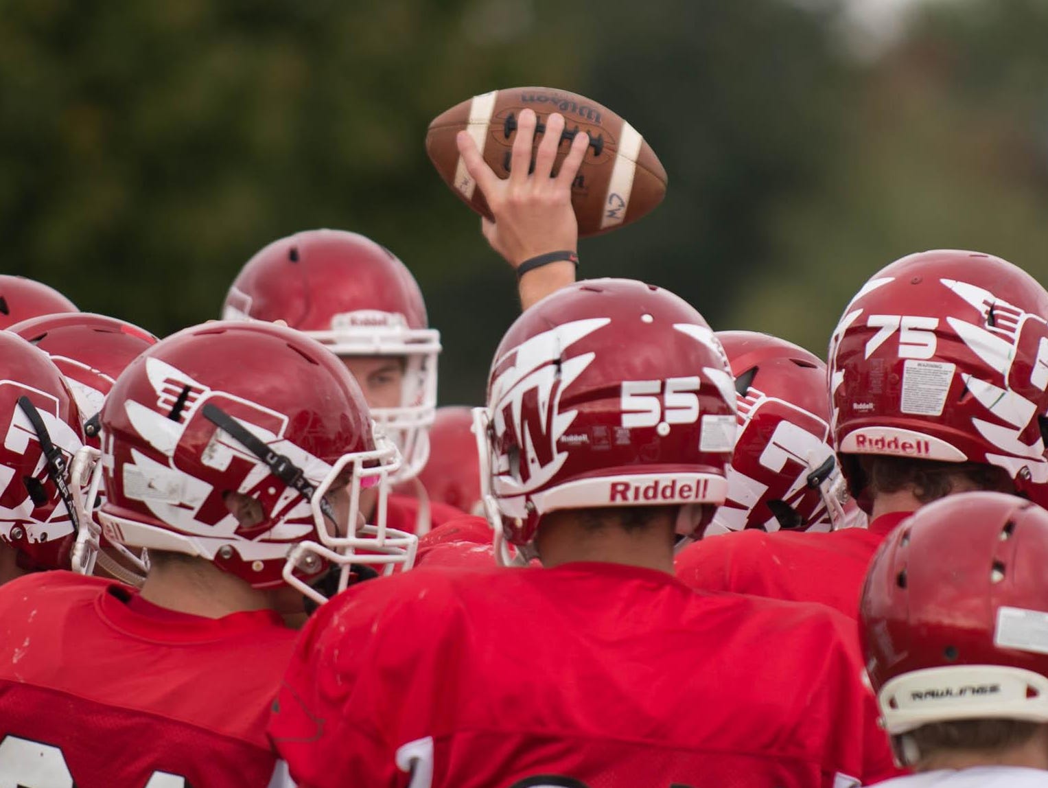 Coldwater football helmets.