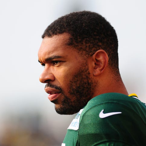 Green Bay Packers linebacker/defensive end Julius Peppers during training camp practice at Ray Nitschke Field, Monday, July 28, 2014.