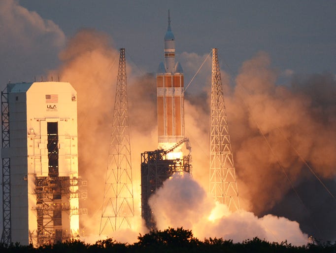 A Delta IV rocket lifts off from Cape Canaveral Air
