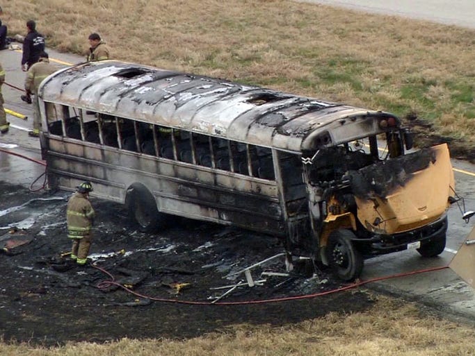 All students were evacuated safely before fire consumed