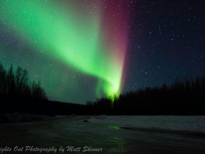 A view of Aurora Borealis taken from north of Fairbanks