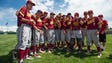 The Rocky Mountain High School baseball team celebrates