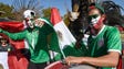 Mexican fans are dressed up before the start of the