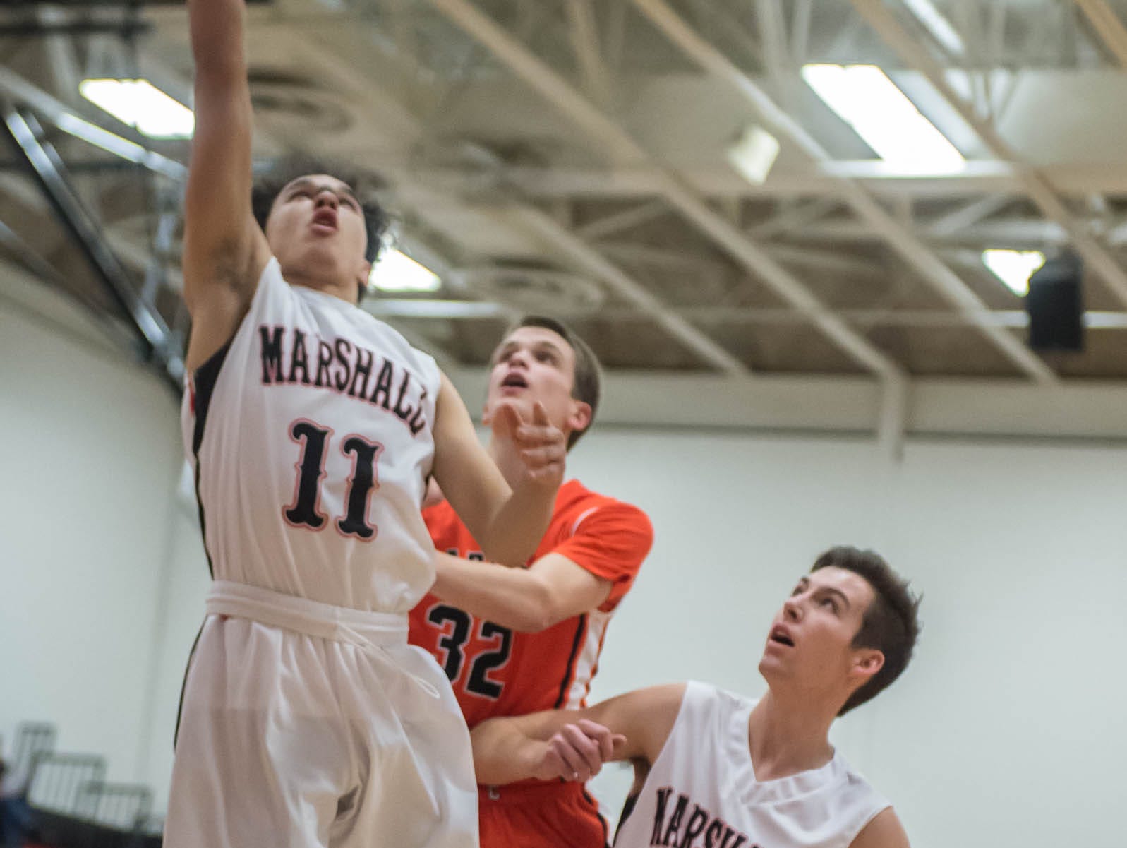 Marshall's Tyler Torrey goes for the hoop against Chatlotte in Tuesday evening's game.