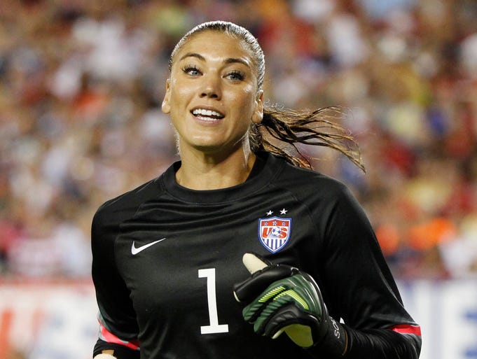 Goalie Hope Solo, 32, has won two gold medals with the U.S. women's national team, becoming the full-time goalie in 2005.