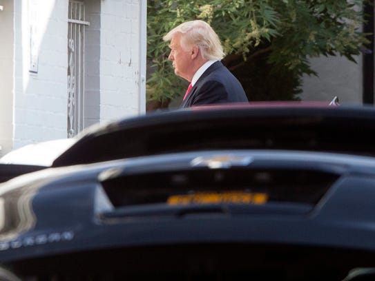 Donald Trump arrives outside the Capitol Hill Club