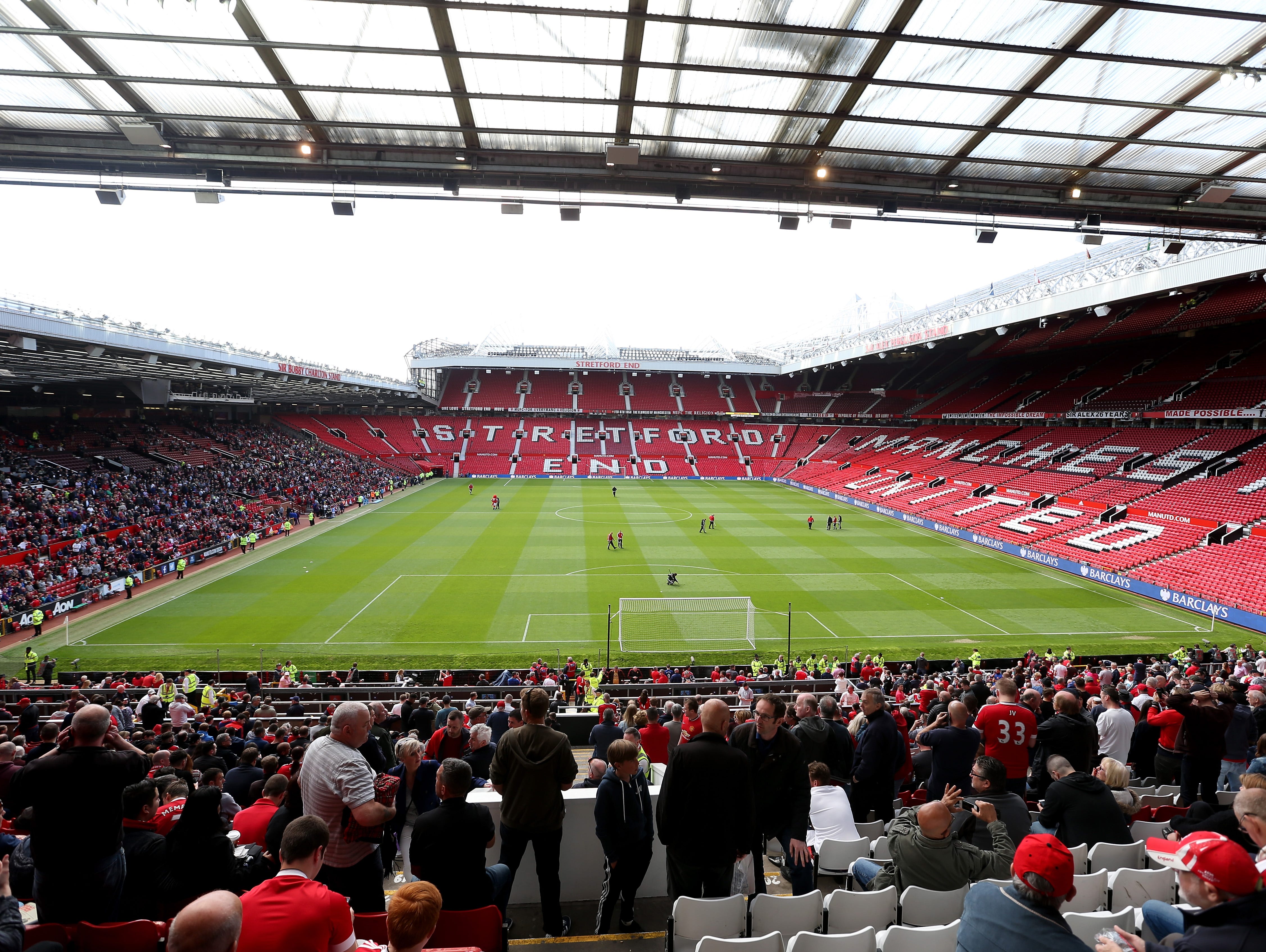 A general view after fans were evacuated from Old Tafford prior to the Premier League match between Manchester United and AFC Bournemouth.