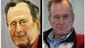 Left: George W. Bush's painting of his father and former U.S. president George H.W. Bush. Right: Bush is photographed at his summer home in Walker's Point, Me., on June 12, 2004.