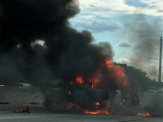Fiery crash on I-30