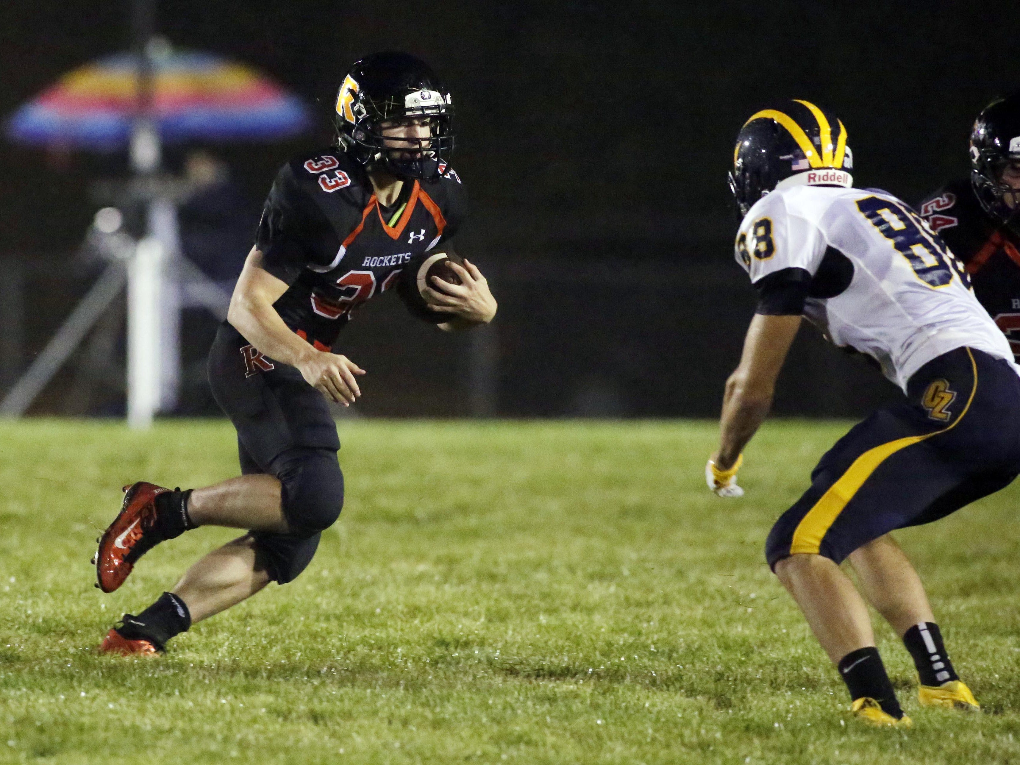 Cedar Grove-Belgium running back Taylor Heiden, left, was one of five area players who were uananimous first-team selections on the all-Big East teams.