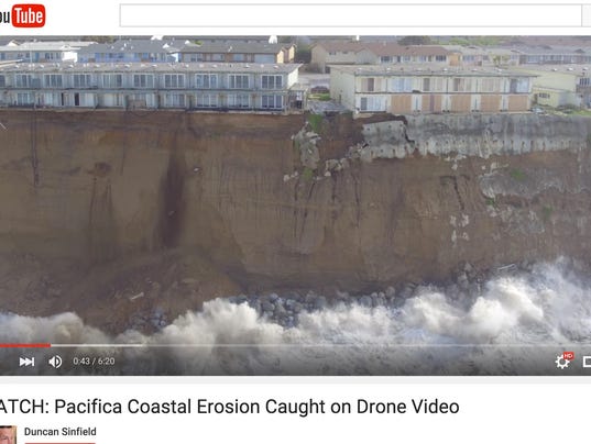 Drone Video Captures Erosion Under California Cliff Side