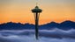 Needle in the fog: Seattle's Space Needle rises up through a thick fog layer. The city has over 200 cloudy days a year.  The photo was submitted to USA TODAY via Your Take at yourtake.usatoday.com