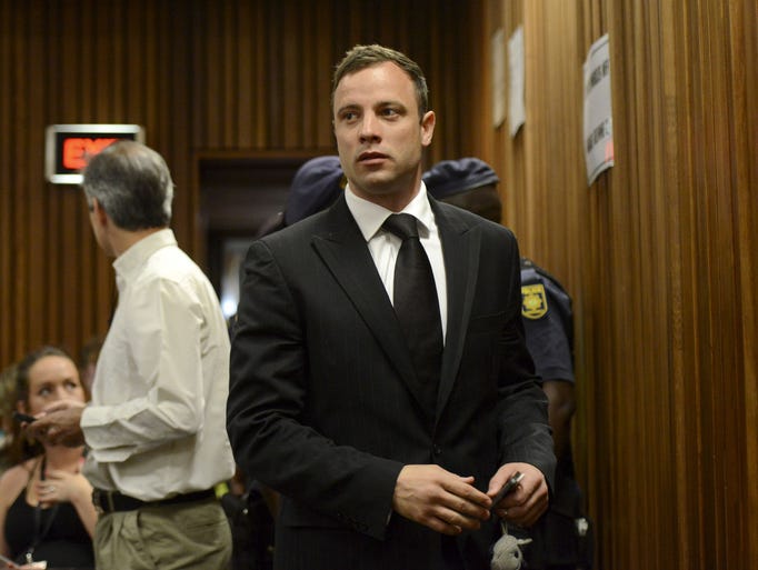 Oscar Pistorius arrives at the High Court in Pretoria