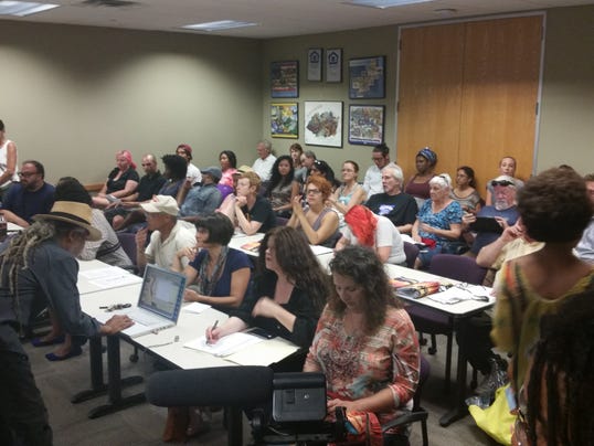 It was standing room only inside the Urban Renewal Board's monthly meeting on Monday. (Photo: Shelton Green / KVUE News)