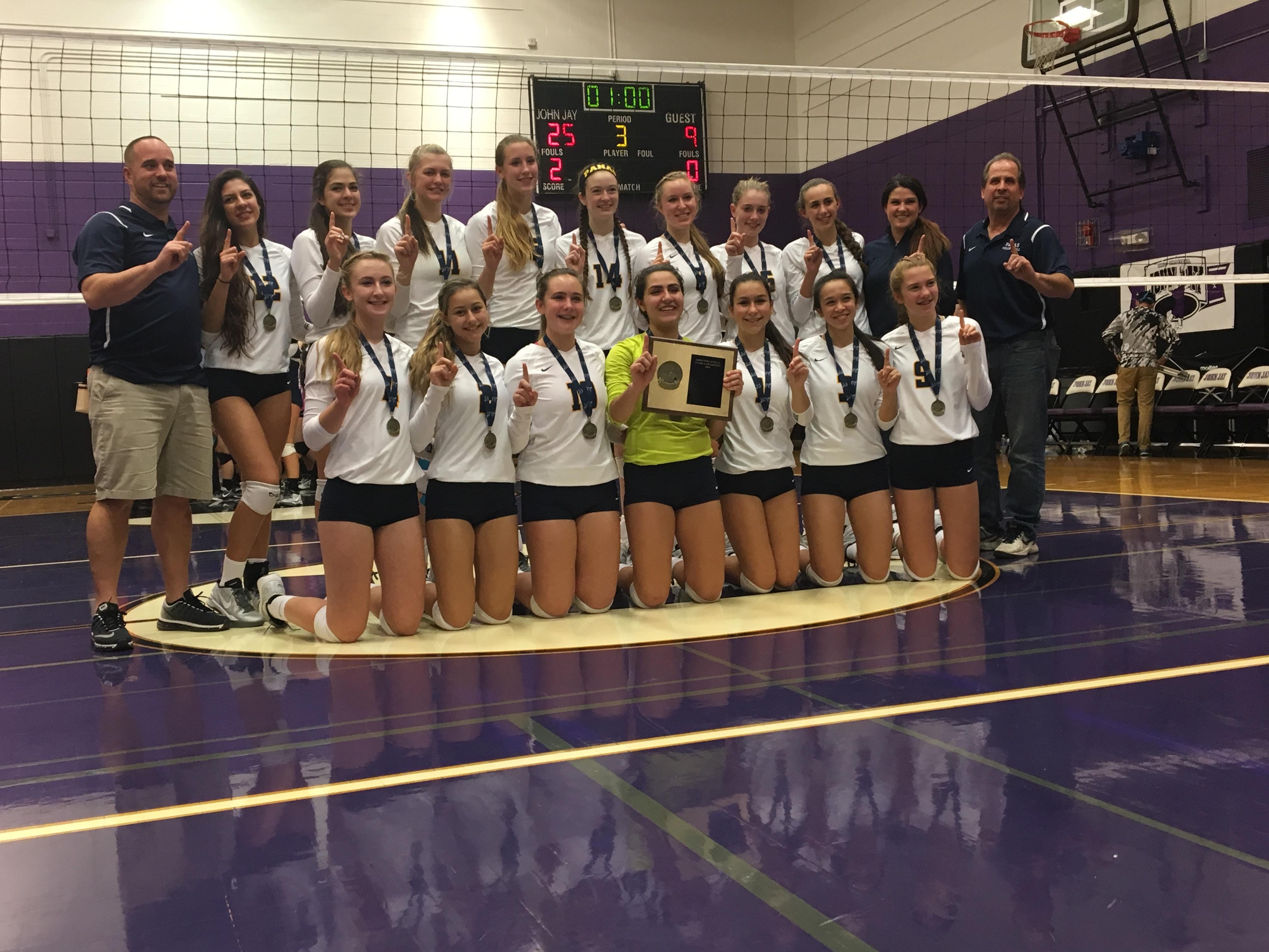 Panas dominated Pelham in the Section 1 Class A volleyball final Saturday, 25-11, 25-3, 25-9, at John Jay-Cross River to repeat as section champion.