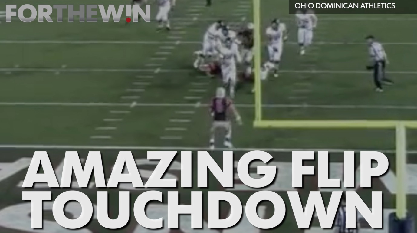 This amazing flip touchdown will blow your mind!
